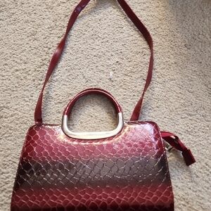 Chic Burgundy Satchel with Silver Accents